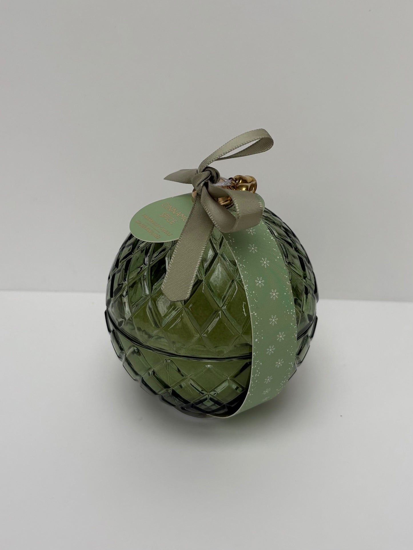 Bauble Candle Pot Cinnamon Spice Green