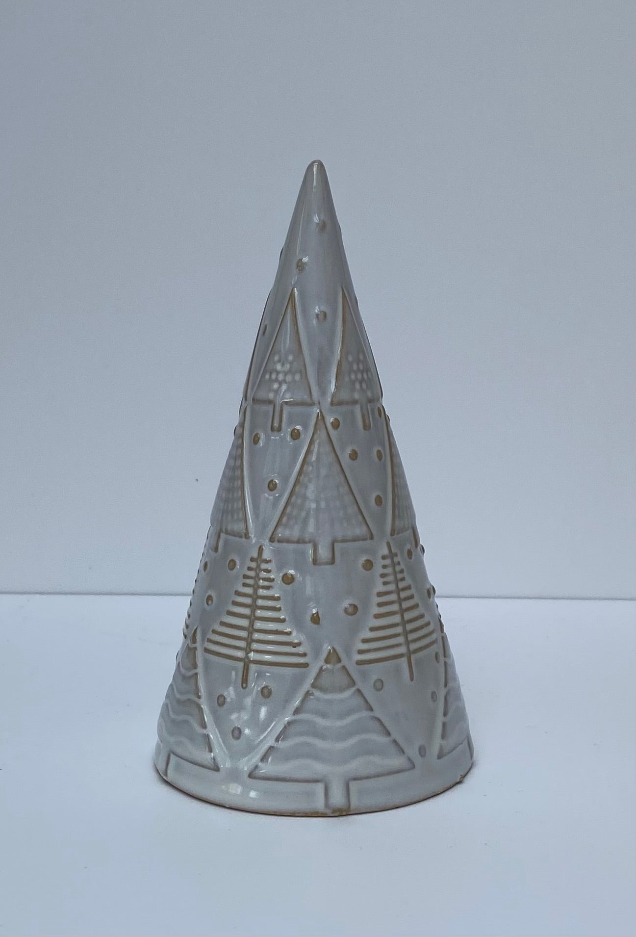Embossed White Christmas Tree Ornament