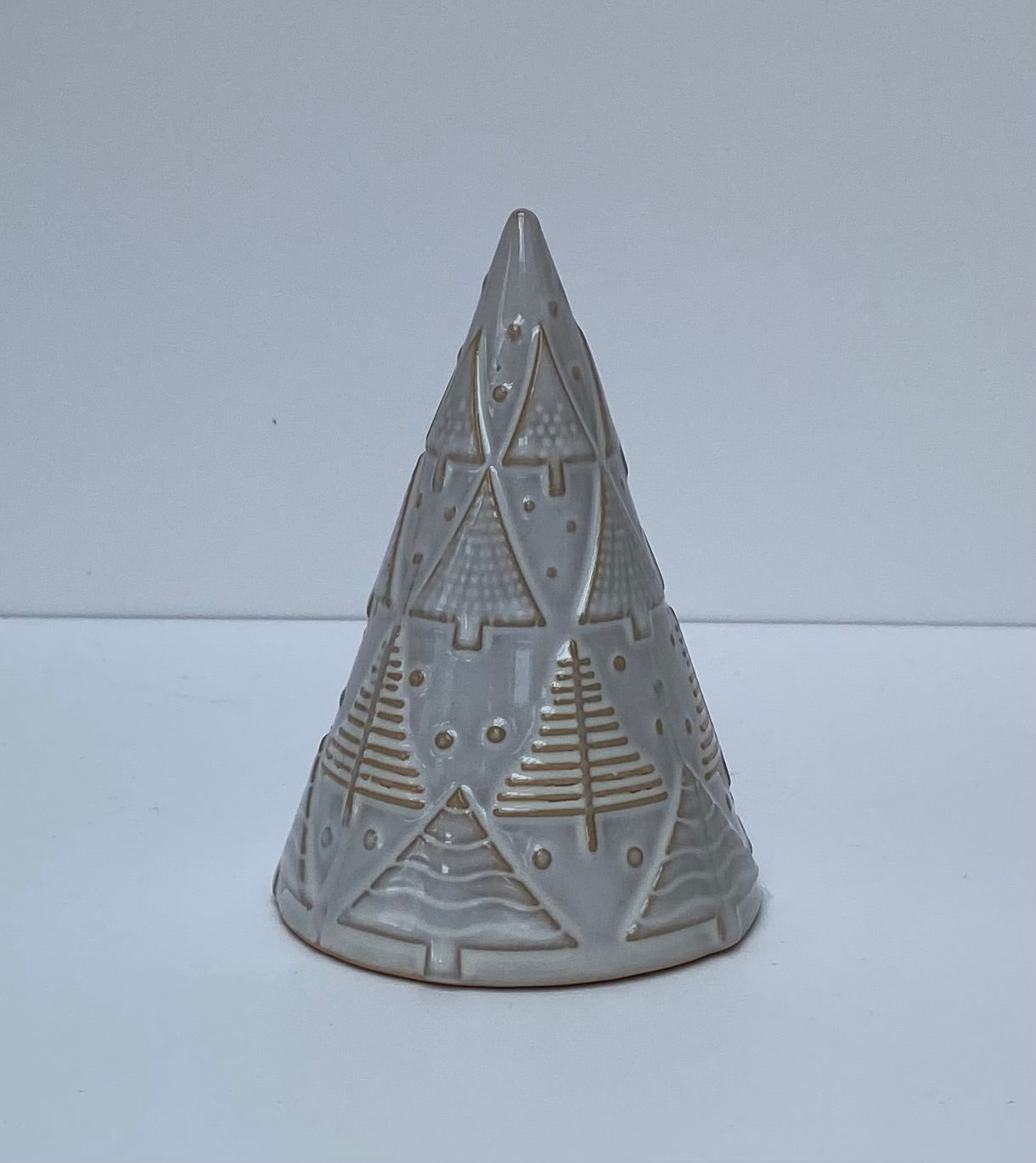 Embossed White Christmas Tree Ornament