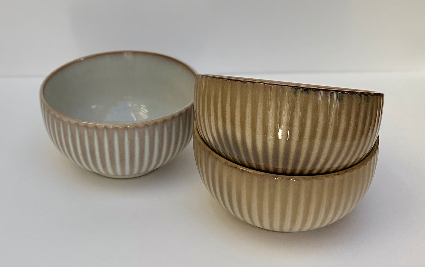 Glazed Striped Bowls
