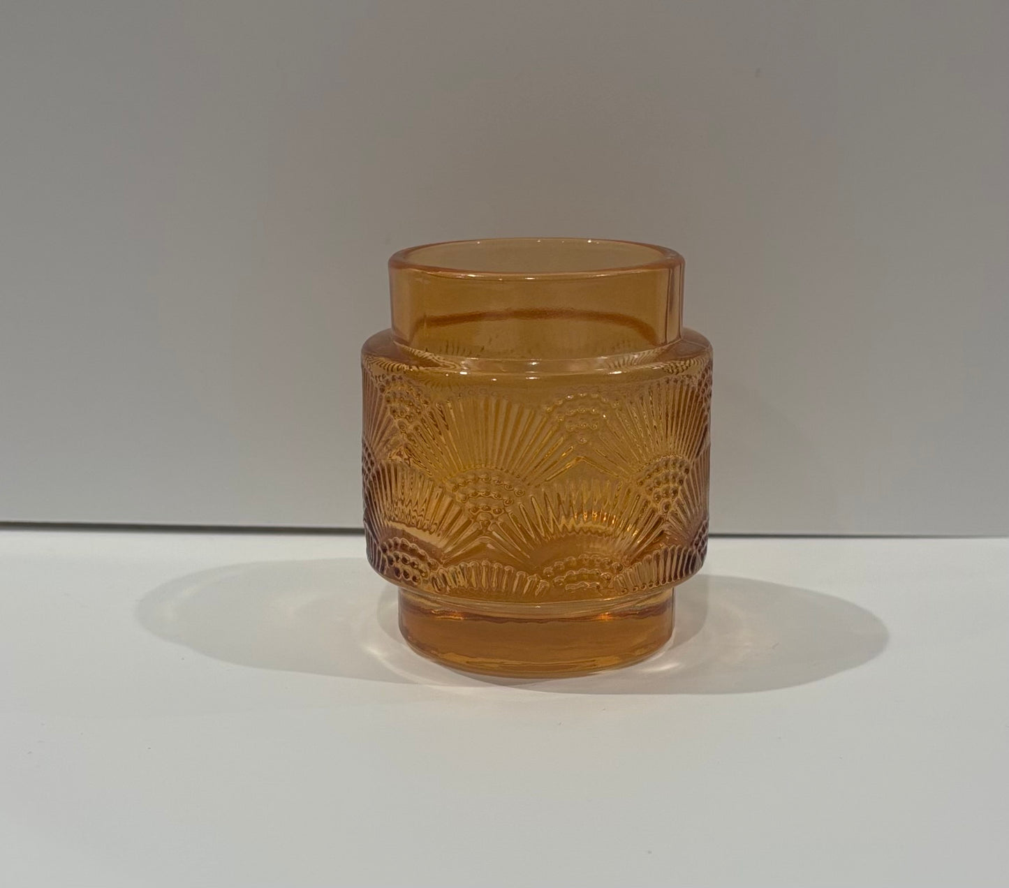 Patterned Glass Tea Light Holder