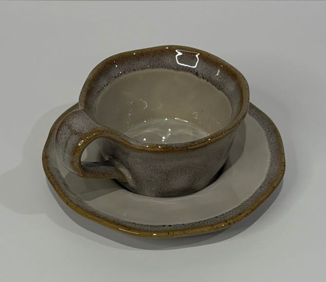 Glazed Cup and Saucer