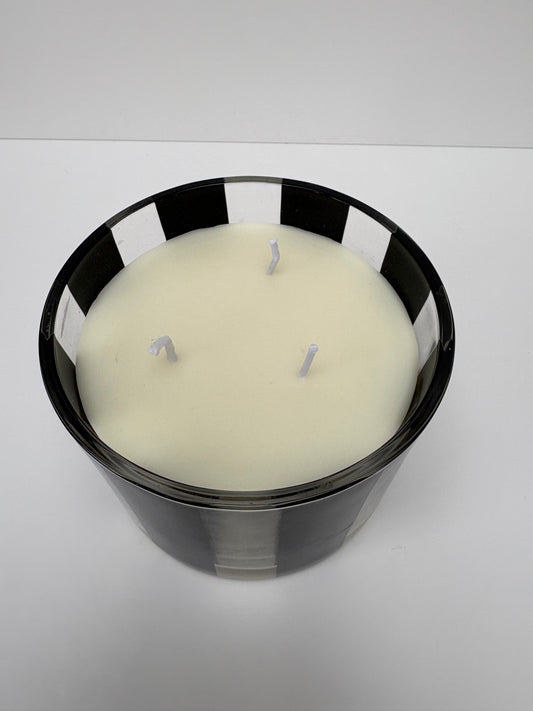 Black Striped Candle