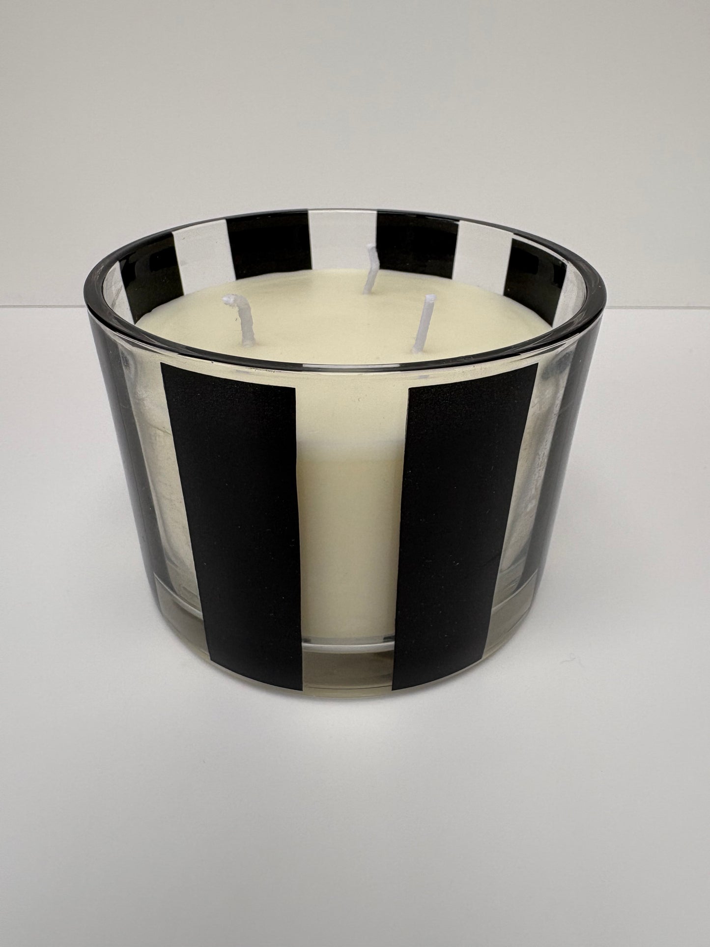 Black Striped Candle