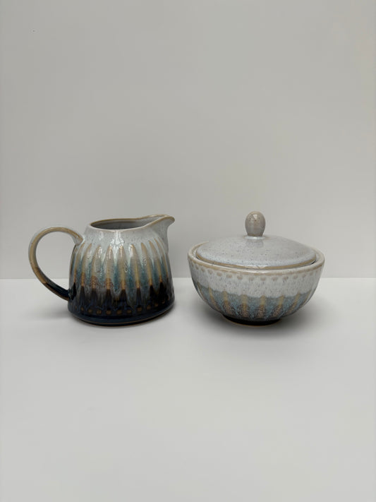 Glazed Milk & Sugar Bowl Set
