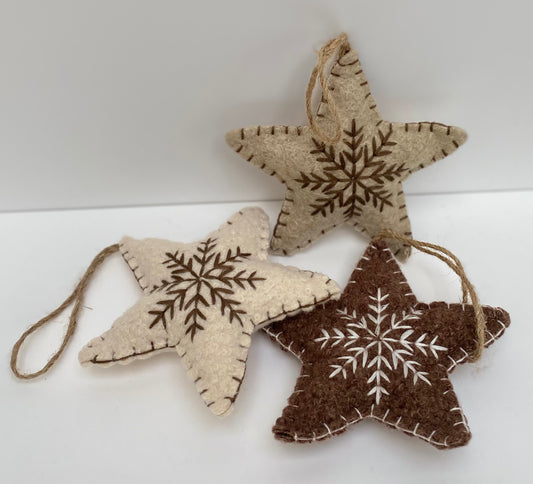 Felt Snowflake Hanging Star Decoration